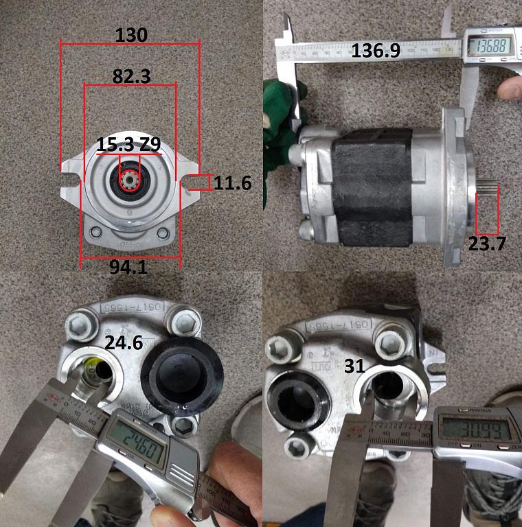 Насос шестеренный, SGP1A36L070, Z9/15, Tadano TR250M-6, оригинал