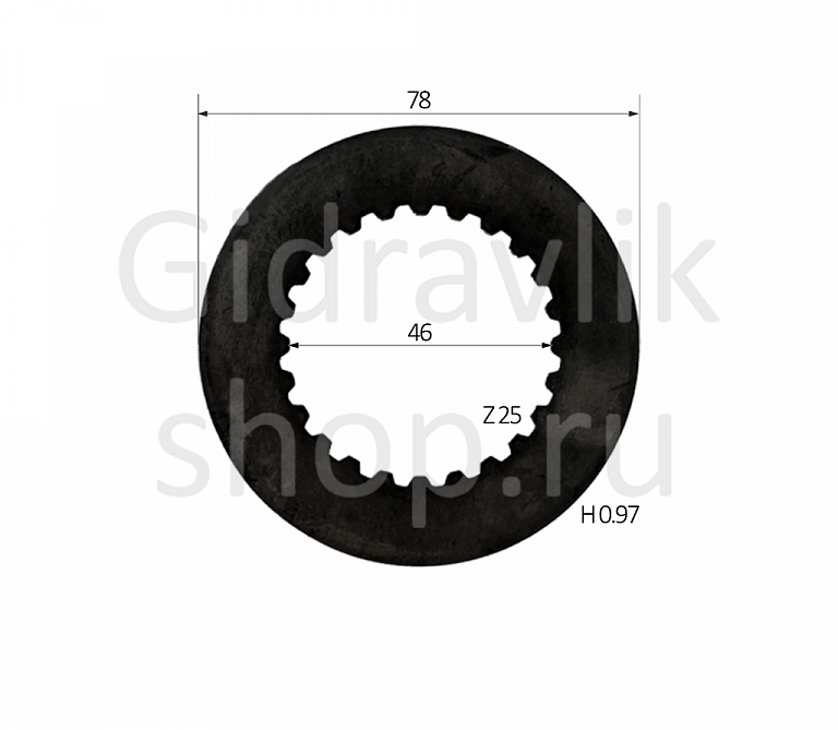 Диск фрикционный, 46*78*0.97, Z25, MCR5A