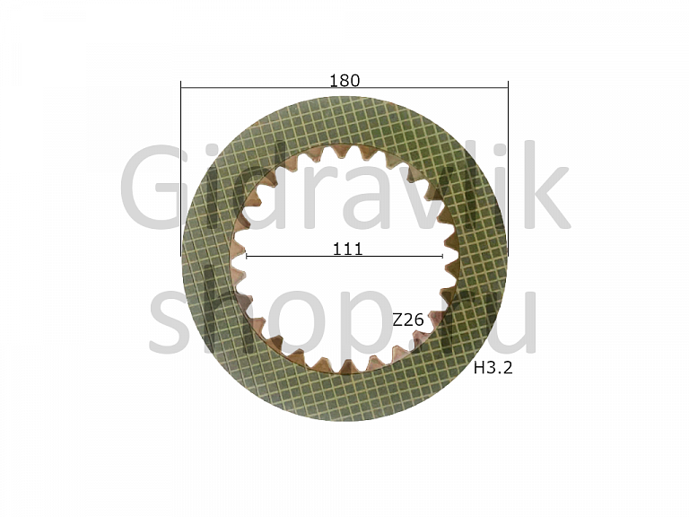 Диск фрикционный, 111*180*3.2, Z26, Komatsu LW250-5