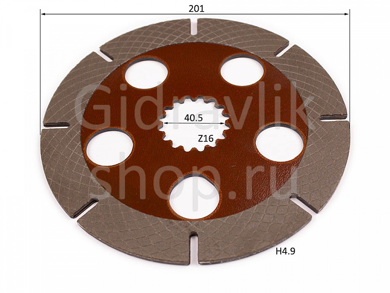 Диск фрикционный, 40.5*201*4.9, Z16, ZTAM-00090