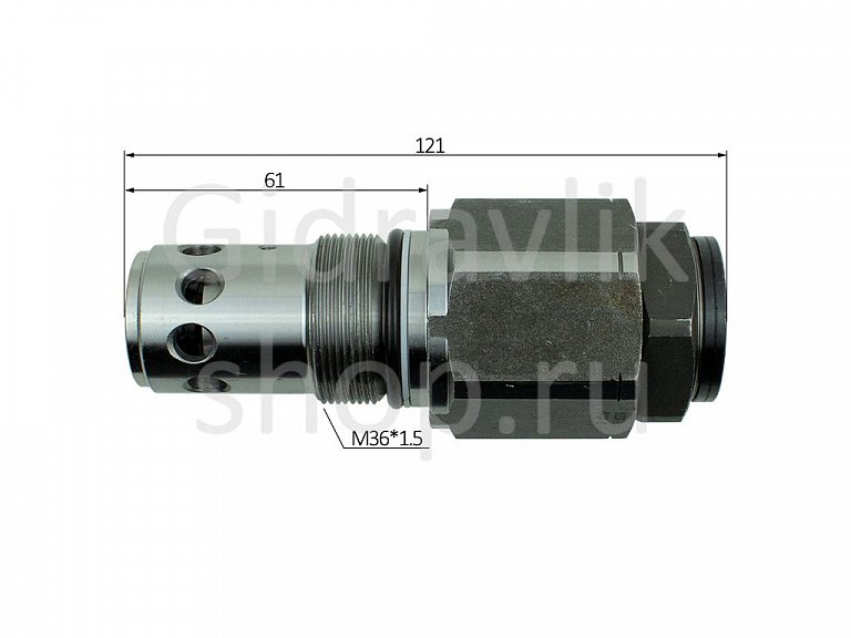 Клапан гидравлический перепускной гидромотора, M36*1.5, L121, JMF195/JMF250/SG20