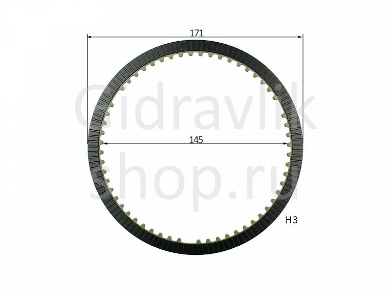 Диск фрикционный, 145*171*3, Z57