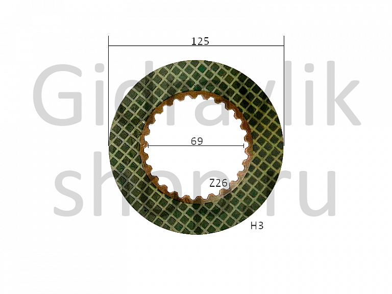 Диск фрикционный, 69.5*125*3, Z26
