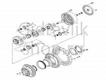Редуктор бортовой в сборе с гидромотором, ZX330-5G