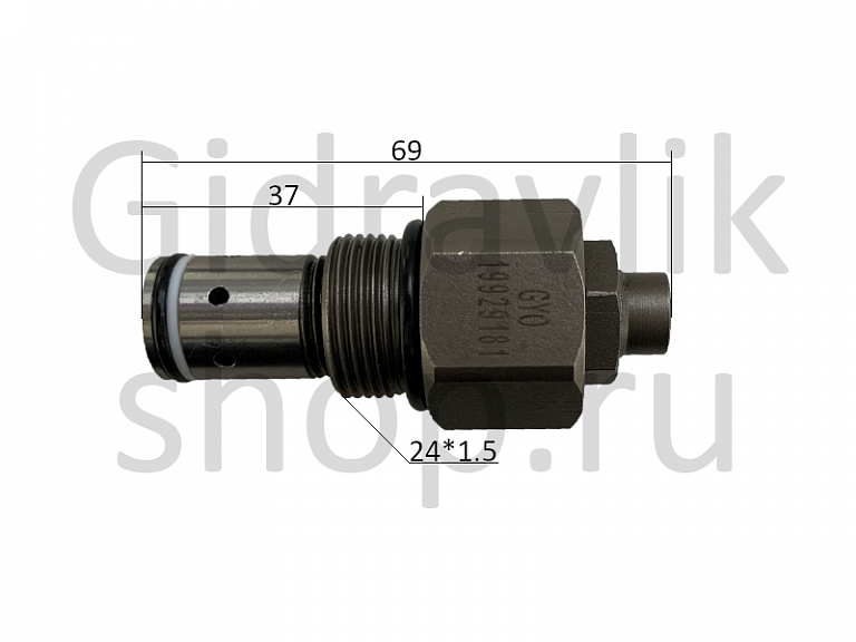 Клапан главный перепускной, M24*1.5, L69.4, DH55/60