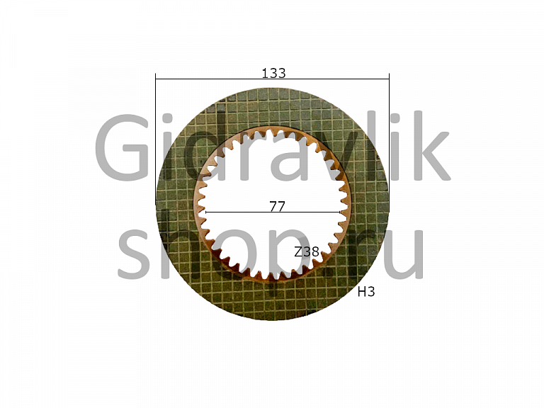Диск фрикционный, 77*133*3, Z38, KATO KR 25H-V2