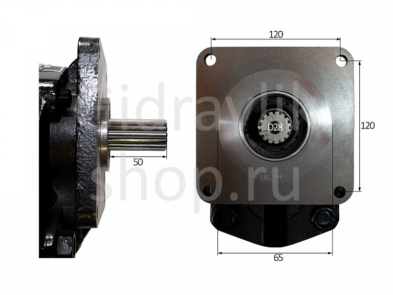 Насос шестеренный 3-х секционный, 76+76+30, 210BAR, L485MM