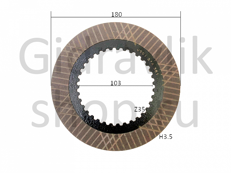 Диск фрикционный, 103*180*3.5, Z35