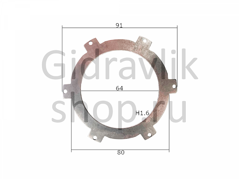 Диск разделительный, 64*80/91*1.6, Z6 (с отверстиями) FM59